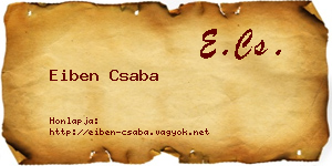 Eiben Csaba névjegykártya